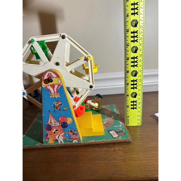 Vintage 1966 Fisher Price Music Box Ferris Wheel Little People Toy Carnival - Picture 7 of 8